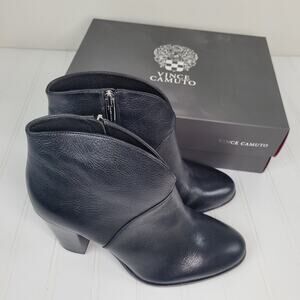 Vince Camuto Womens 9.5 Franell Leather Booties Black VC-FRANELL NIB